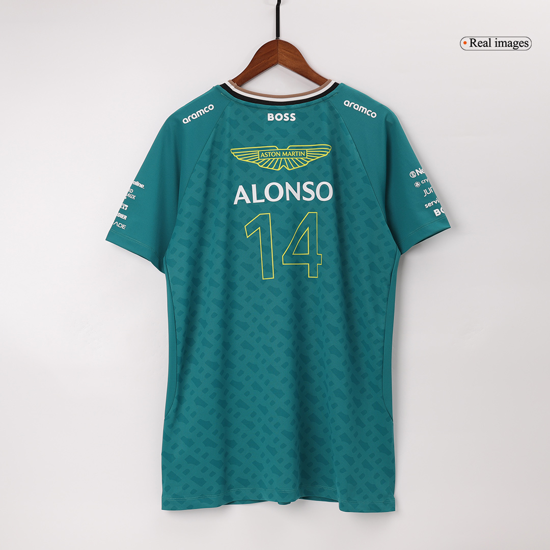 Discount Aston Martin Aramco Cognizant F1 Racing Team Fernando Alonso Driver T-Shirt 2024 - minejerseys