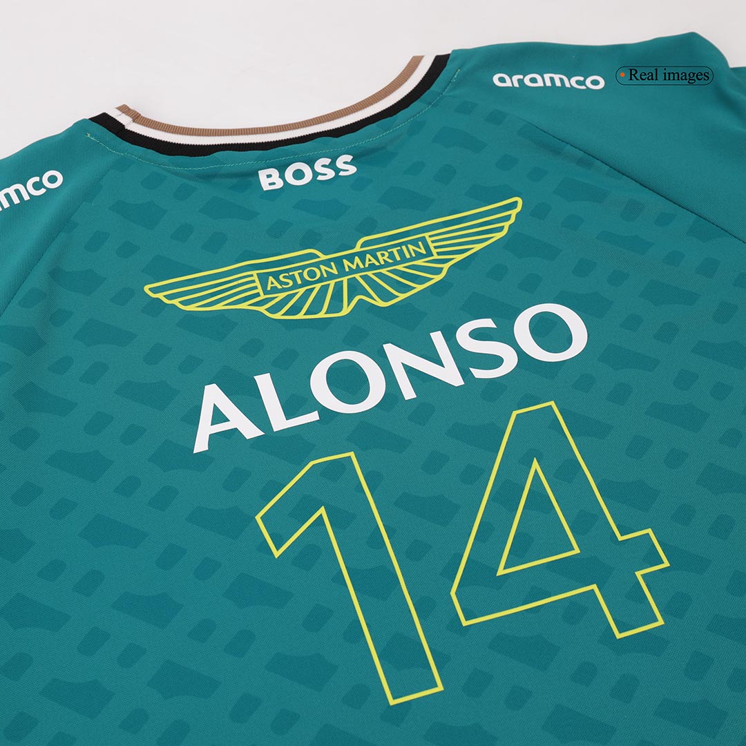 Discount Aston Martin Aramco Cognizant F1 Racing Team Fernando Alonso Driver T-Shirt 2024 - minejerseys