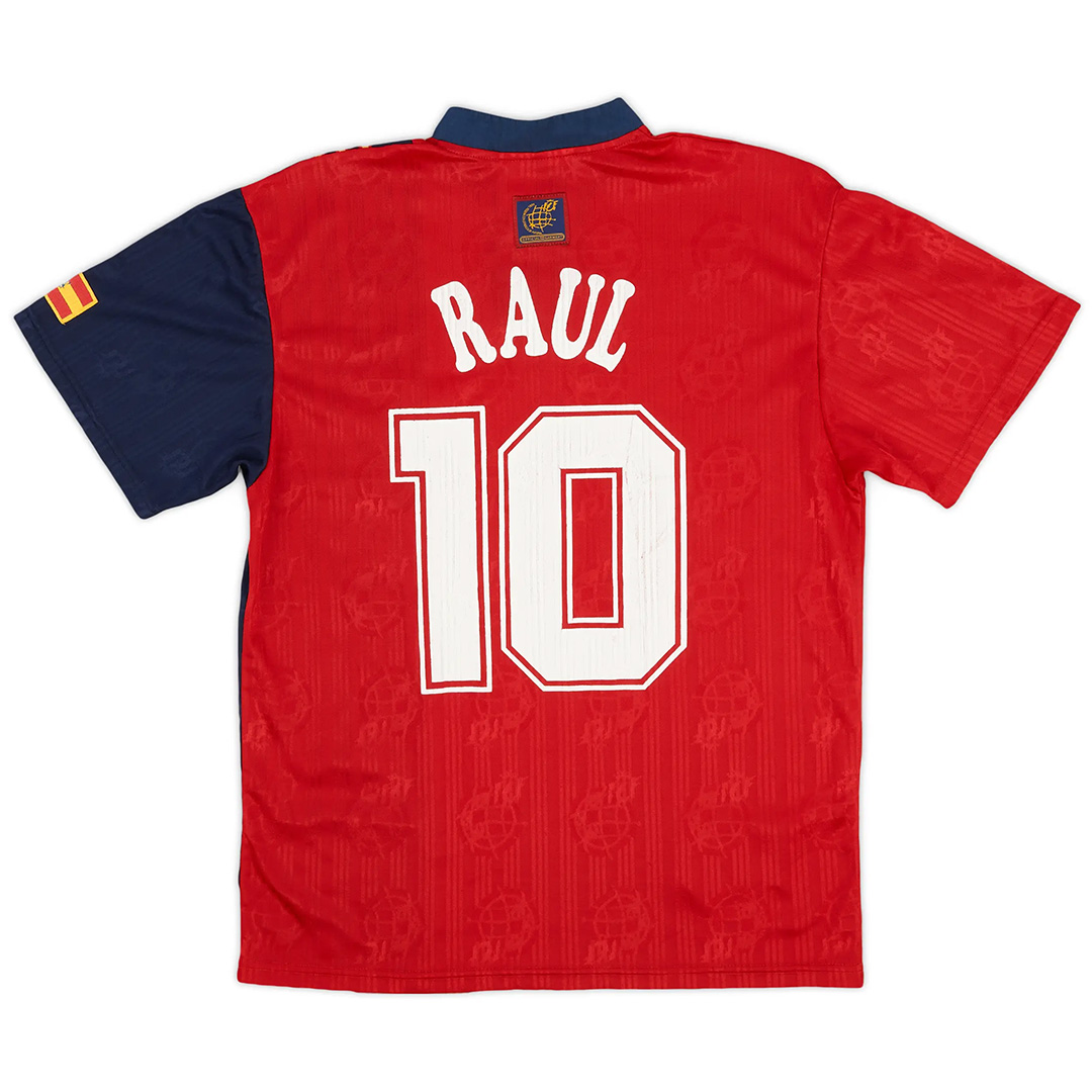 RAUL #10 Retro Spain Home Jersey 1996 - minejerseys