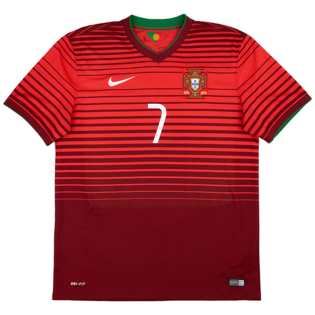 RONALDO #7 Retro Portugal Home Jersey 2014 - minejerseys