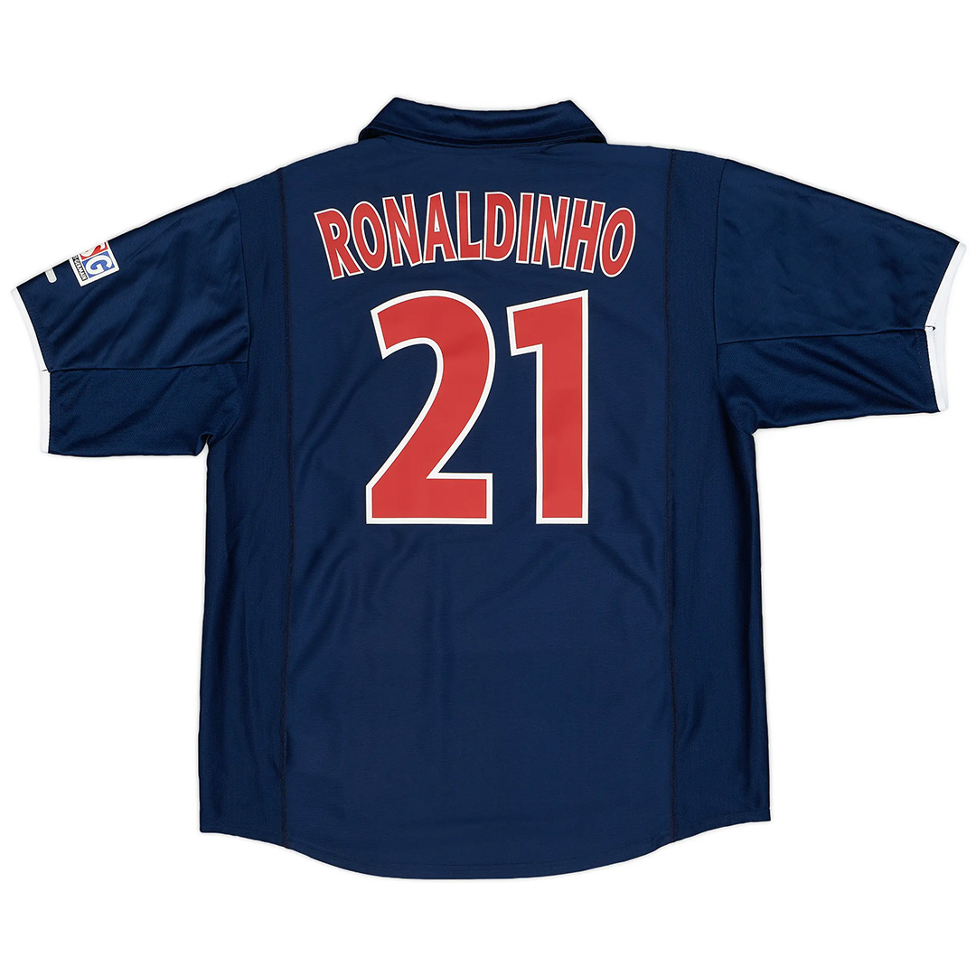 Ronaldinho #21 Retro PSG Home Jersey 2001/02 - minejerseys