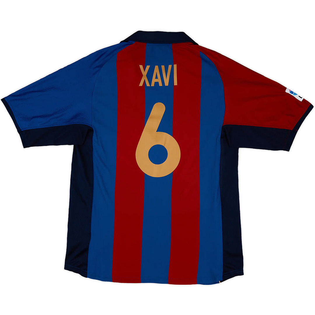 XAVI #6 Retro Barcelona Home Jersey 2001/02 - minejerseys