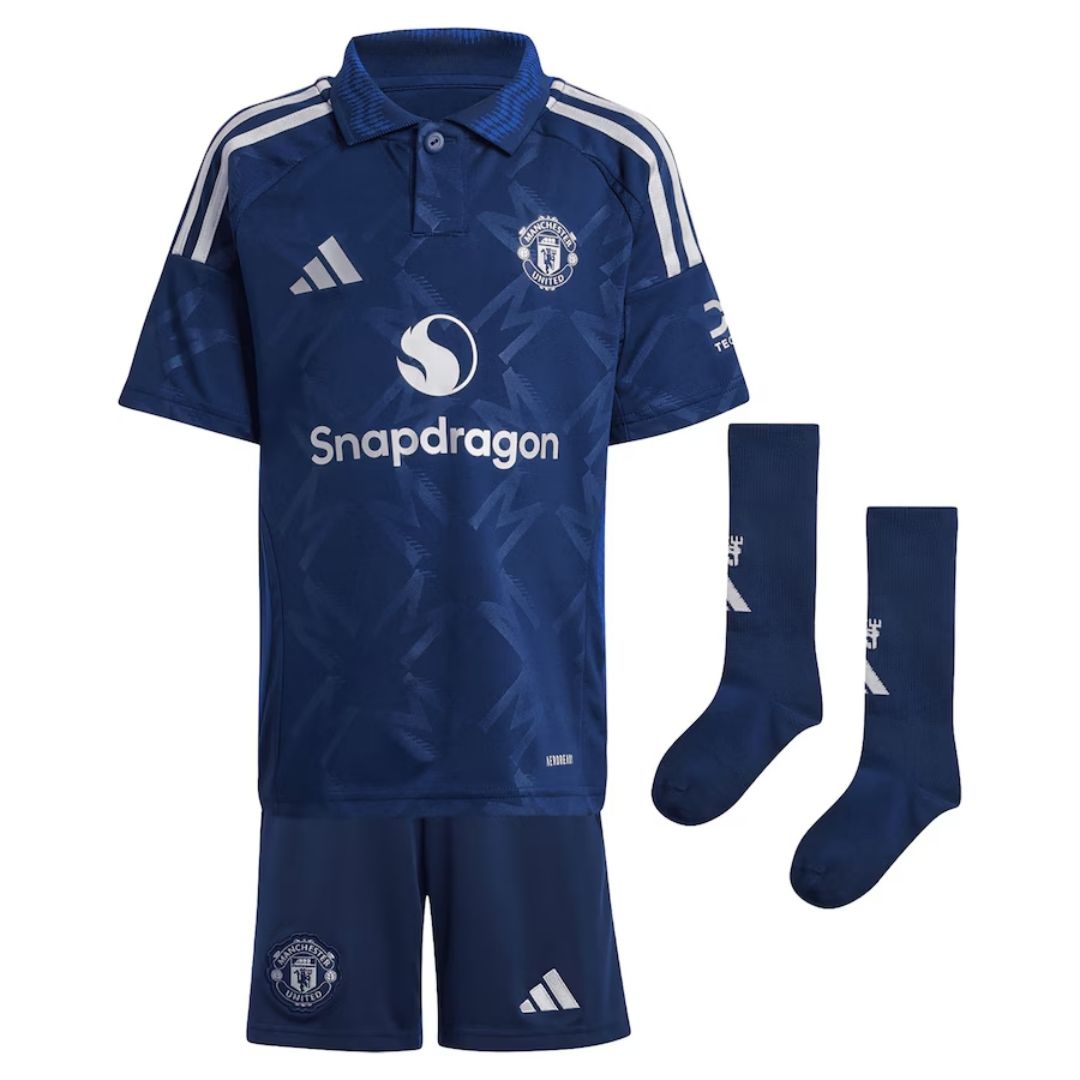 Kids Manchester United Away Full Kit(Jersey+Shorts+Socks) 2024/25 - minejerseys