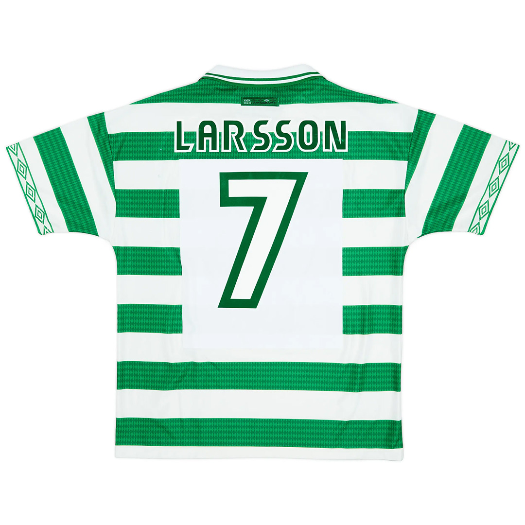 LARSSON #7 Retro Celtic Home Jersey 1997/99 - minejerseys