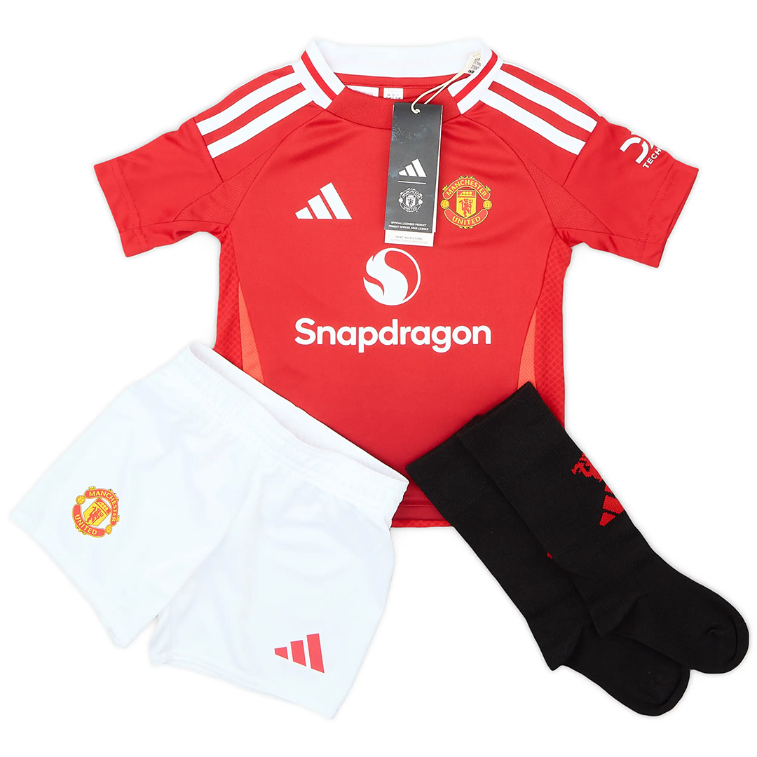 Kids Manchester United Home Full Kit(Jersey+Shorts+Socks) 2024/25 - minejerseys