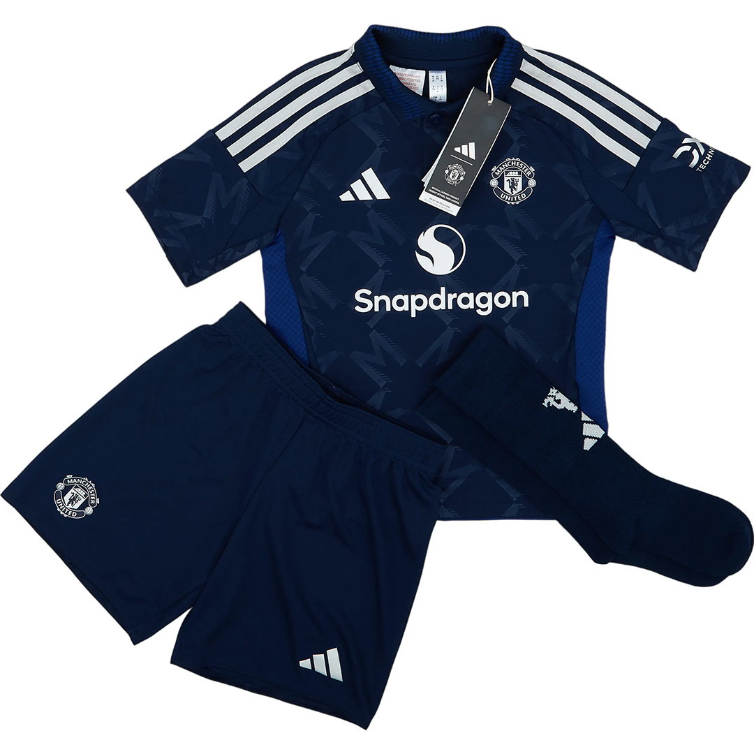 Kids Manchester United Away Full Kit(Jersey+Shorts+Socks) 2024/25 - minejerseys