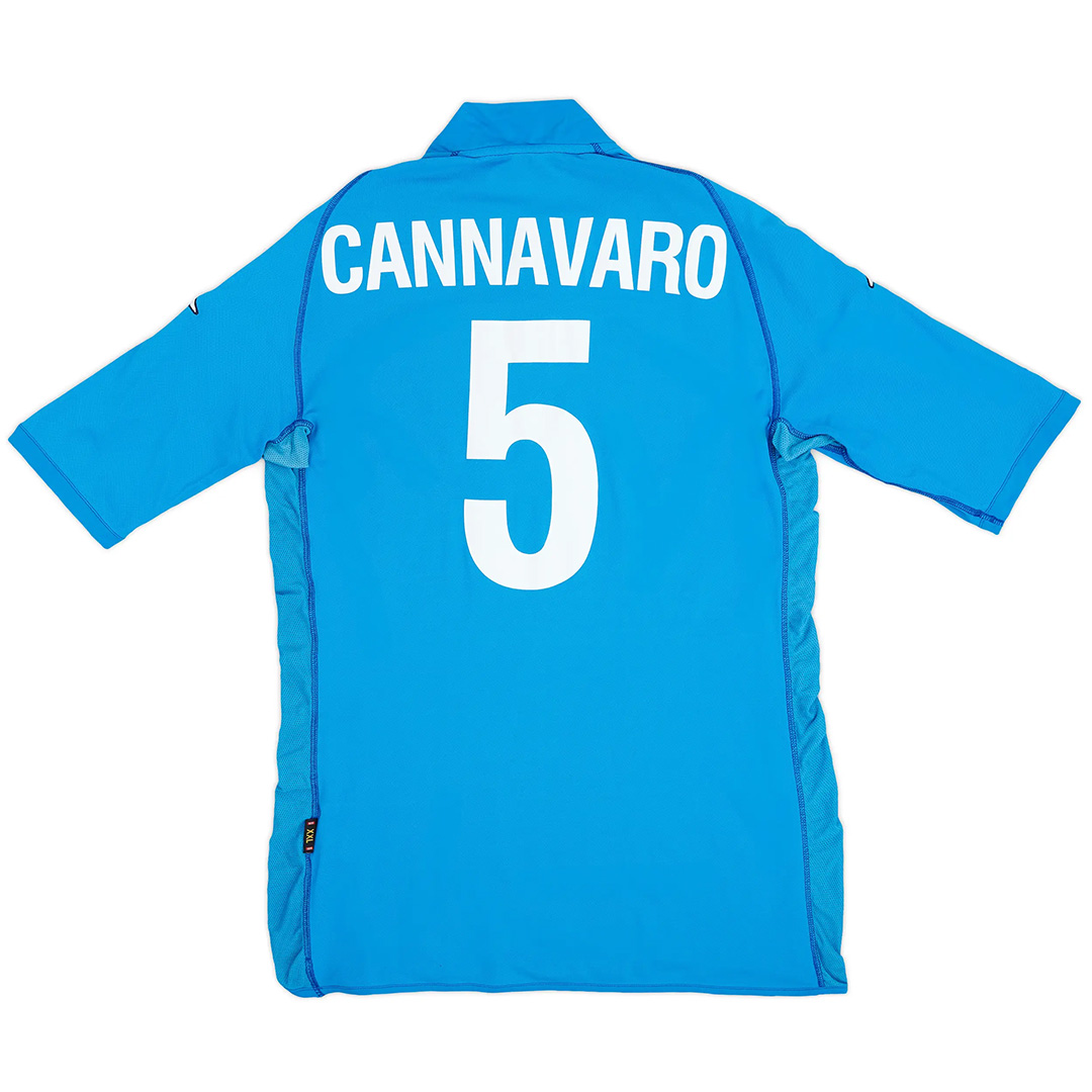 CANNAVARO #5 Retro Italy Home Jersey World Cup 2002 - minejerseys