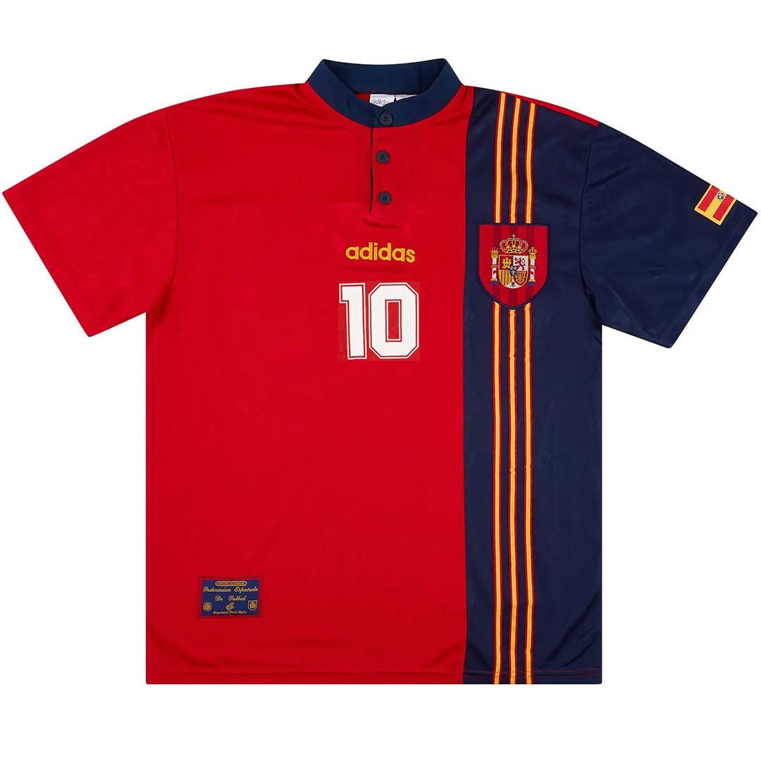RAUL #10 Retro Spain Home Jersey 1996 - minejerseys