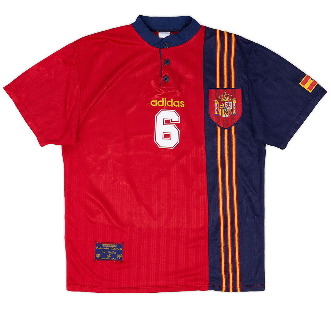R. HIERRO #6 Retro Spain Home Jersey 1996 - minejerseys