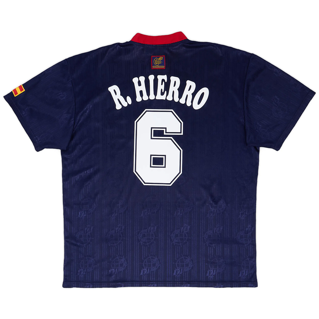 R. HIERRO #6 Retro Spain Away Jersey 1996 - minejerseys