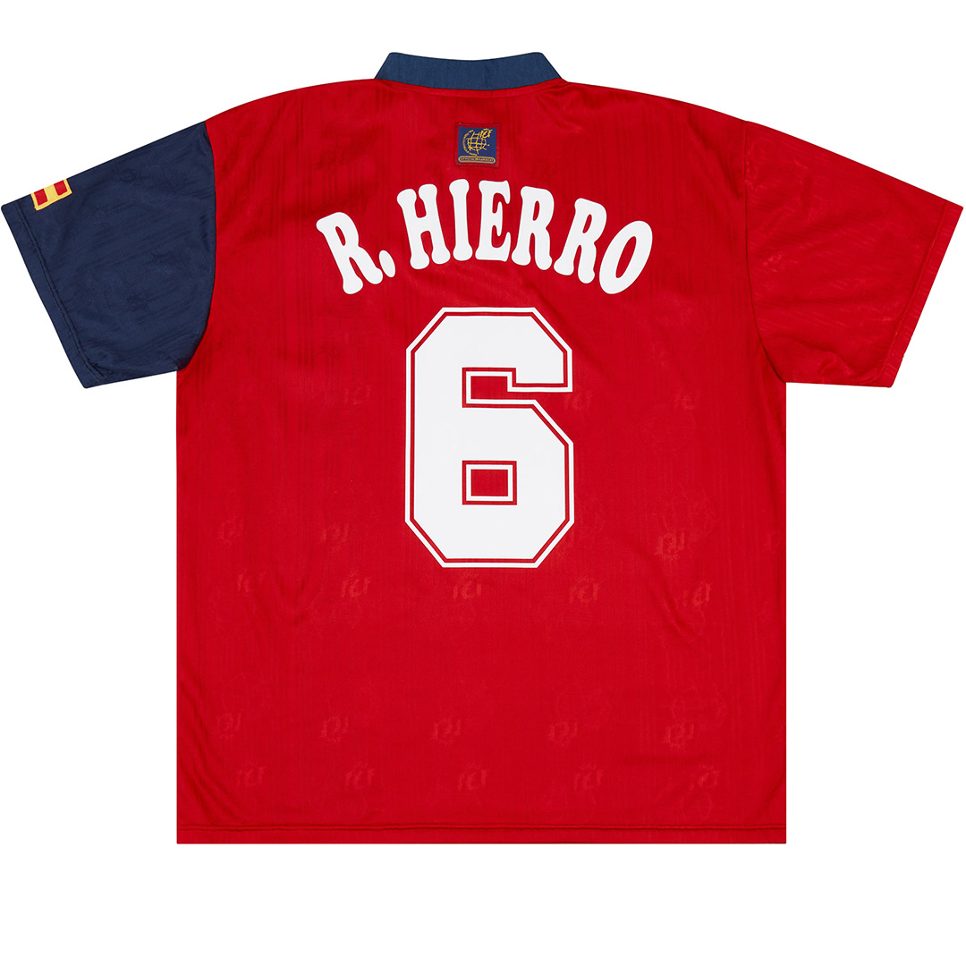 R. HIERRO #6 Retro Spain Home Jersey 1996 - minejerseys