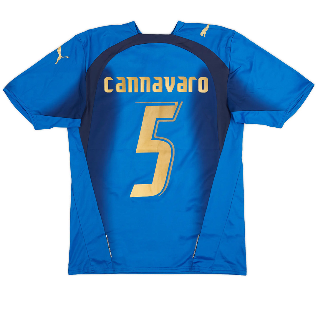 CANNAVARO #5 Retro Italy Home Jersey World Cup 2006 - minejerseys