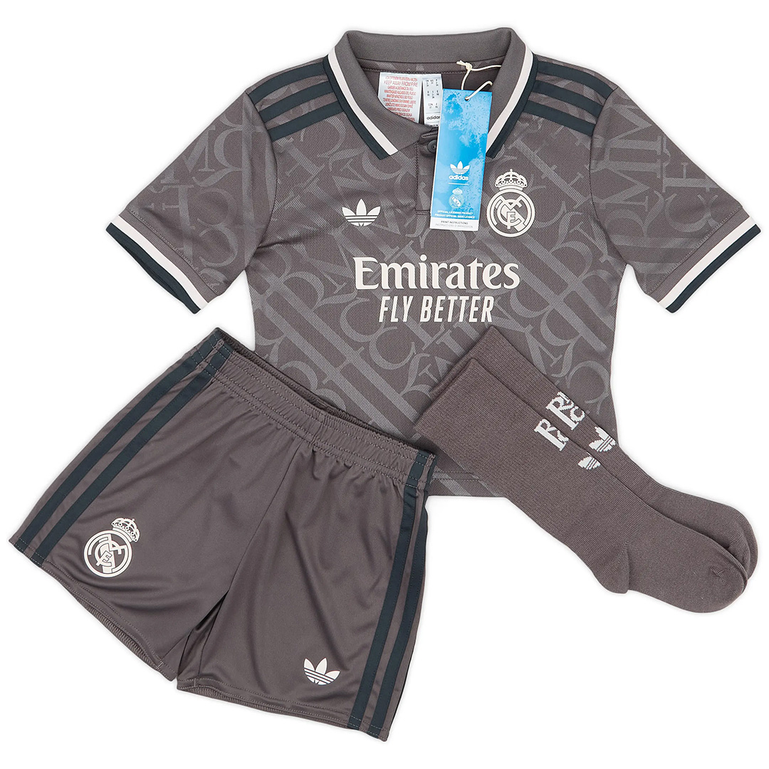 Kids Real Madrid Third Full Kit(Jersey+Shorts+Socks) 2024/25 - minejerseys