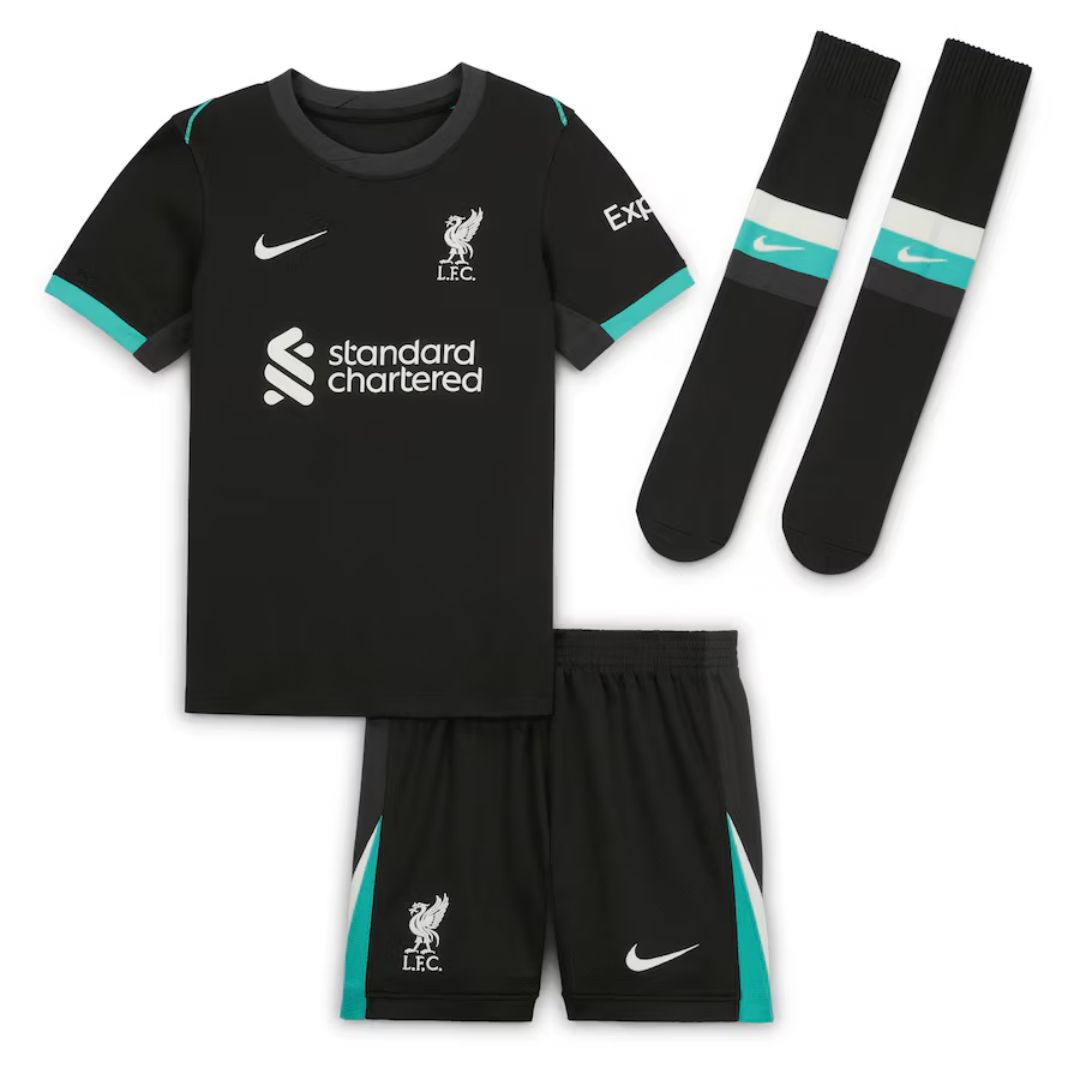 Kids Liverpool Away Full Jersey Kit 2024/25 - minejerseys