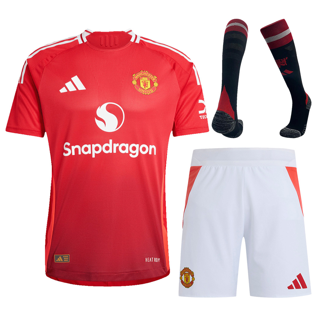 Manchester United Home Match Jersey+Shorts+Socks Full Kit Player Version 2024/25 - minejerseys