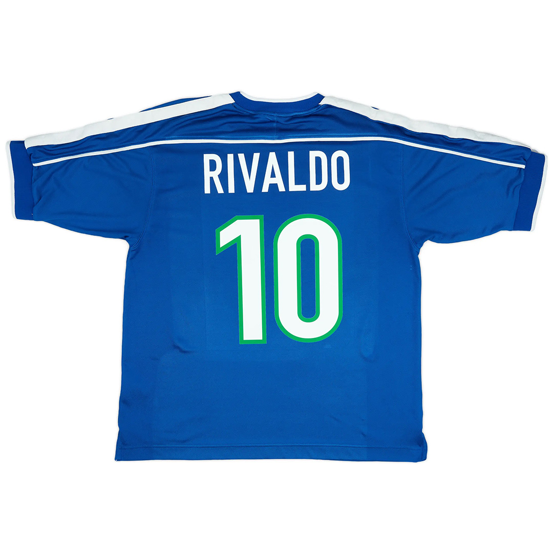 RIVALDO #10 Retro Brazil Away Jersey World Cup 1998 - minejerseys