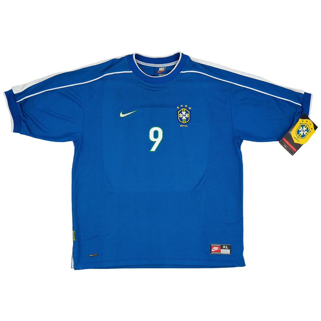 RONALDO #9 Retro Brazil Away Jersey World Cup 1998 - minejerseys