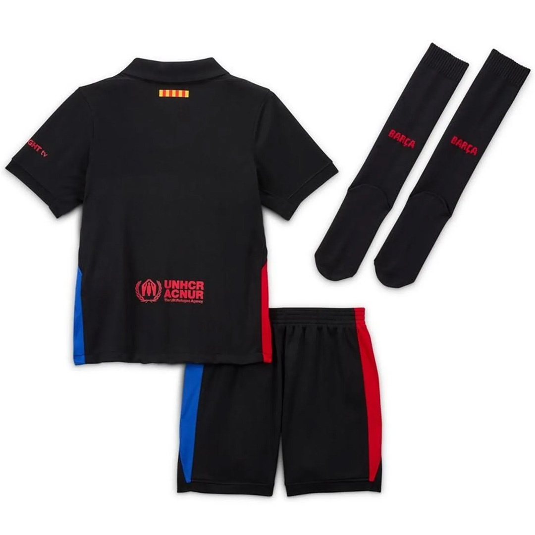 Kids Barcelona Away Spotify Logo Without Text Full Kit 2024/25 - minejerseys