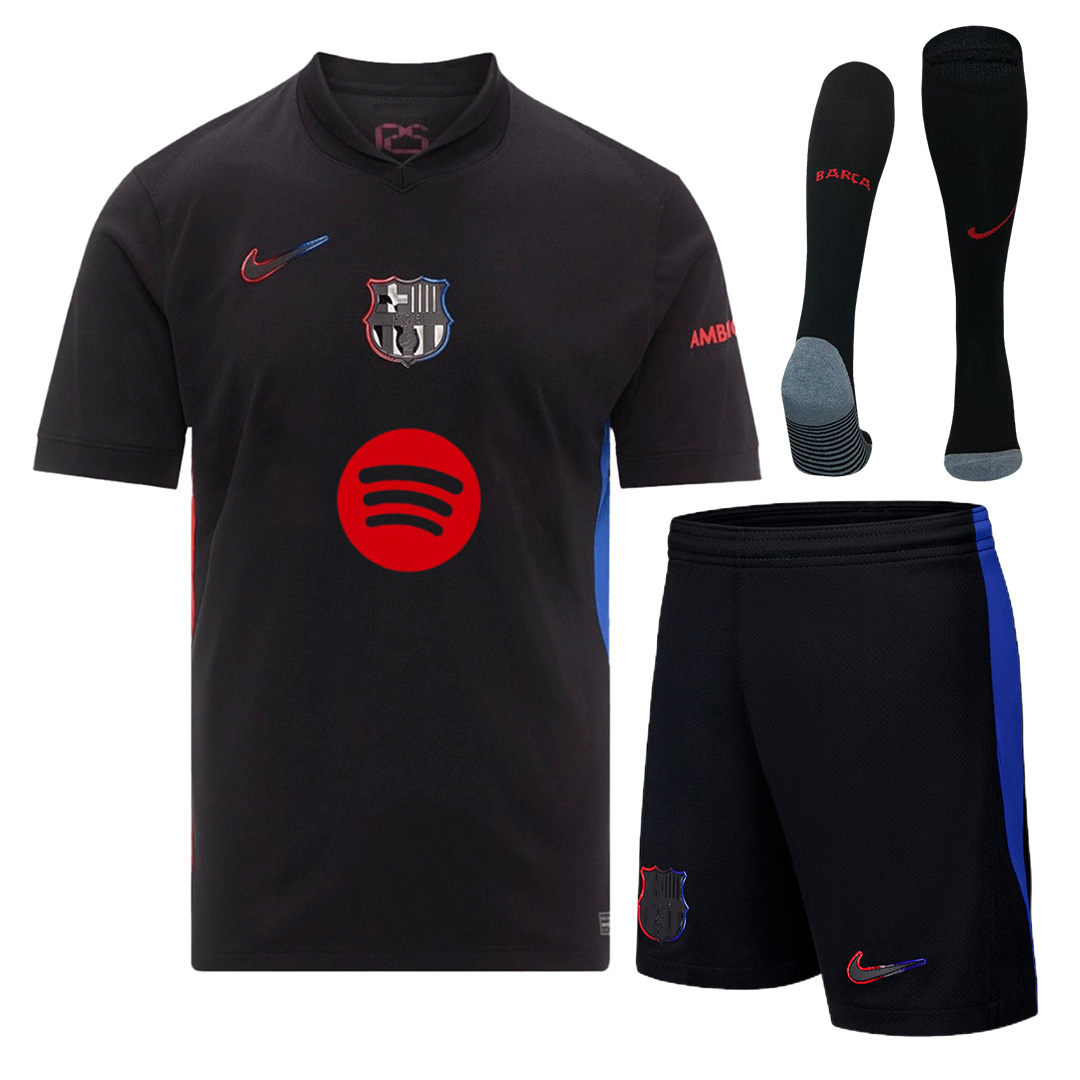 Barcelona Away Spotify Logo Without Text Full Kit 2024/25 - minejerseys