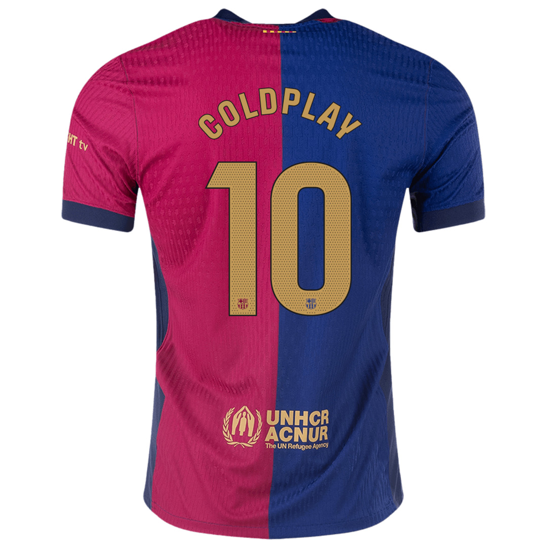 COLDPLAY #10 x Barcelona Home Coldplay Match Jersey 2024/25 - minejerseys