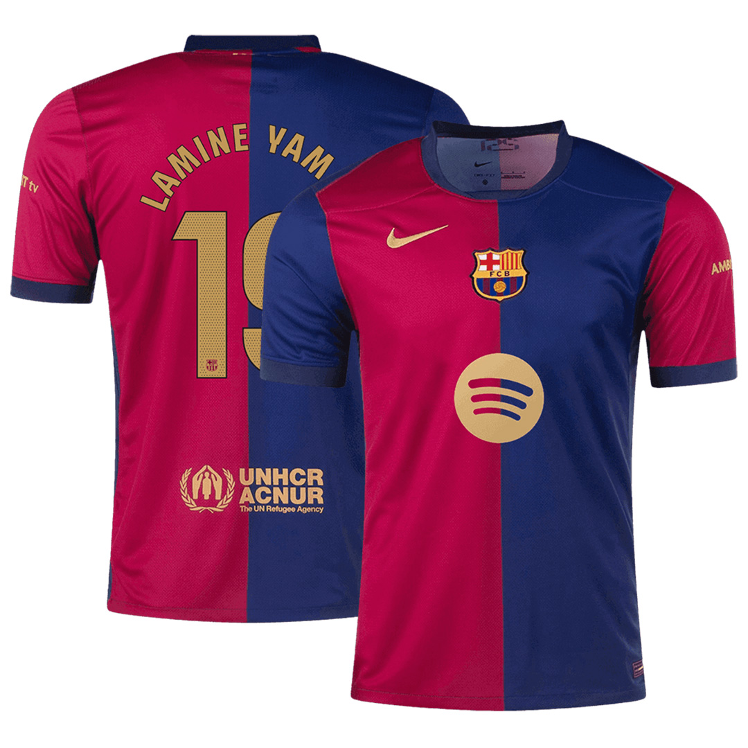 LAMINE YAMAL #19 Barcelona Home Spotify Logo Without Text Jersey 2024/25 - minejerseys