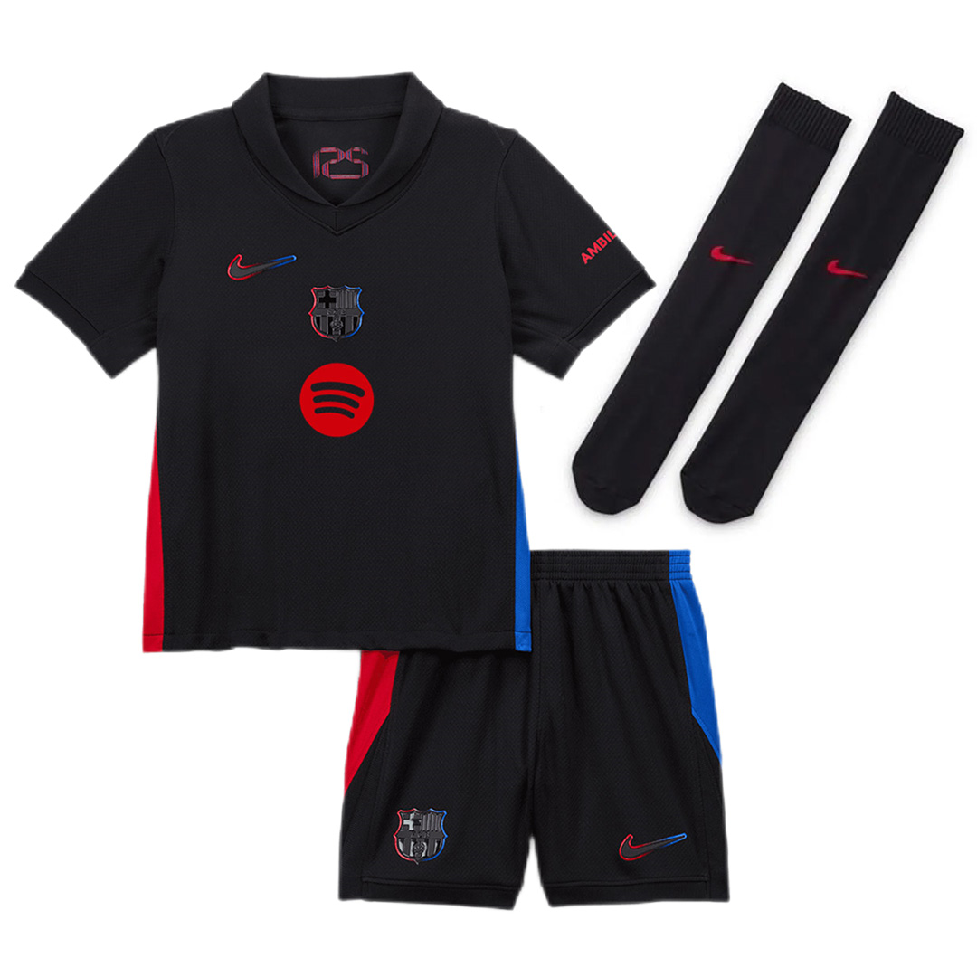 Kids Barcelona Away Spotify Logo Without Text Full Kit 2024/25 - minejerseys