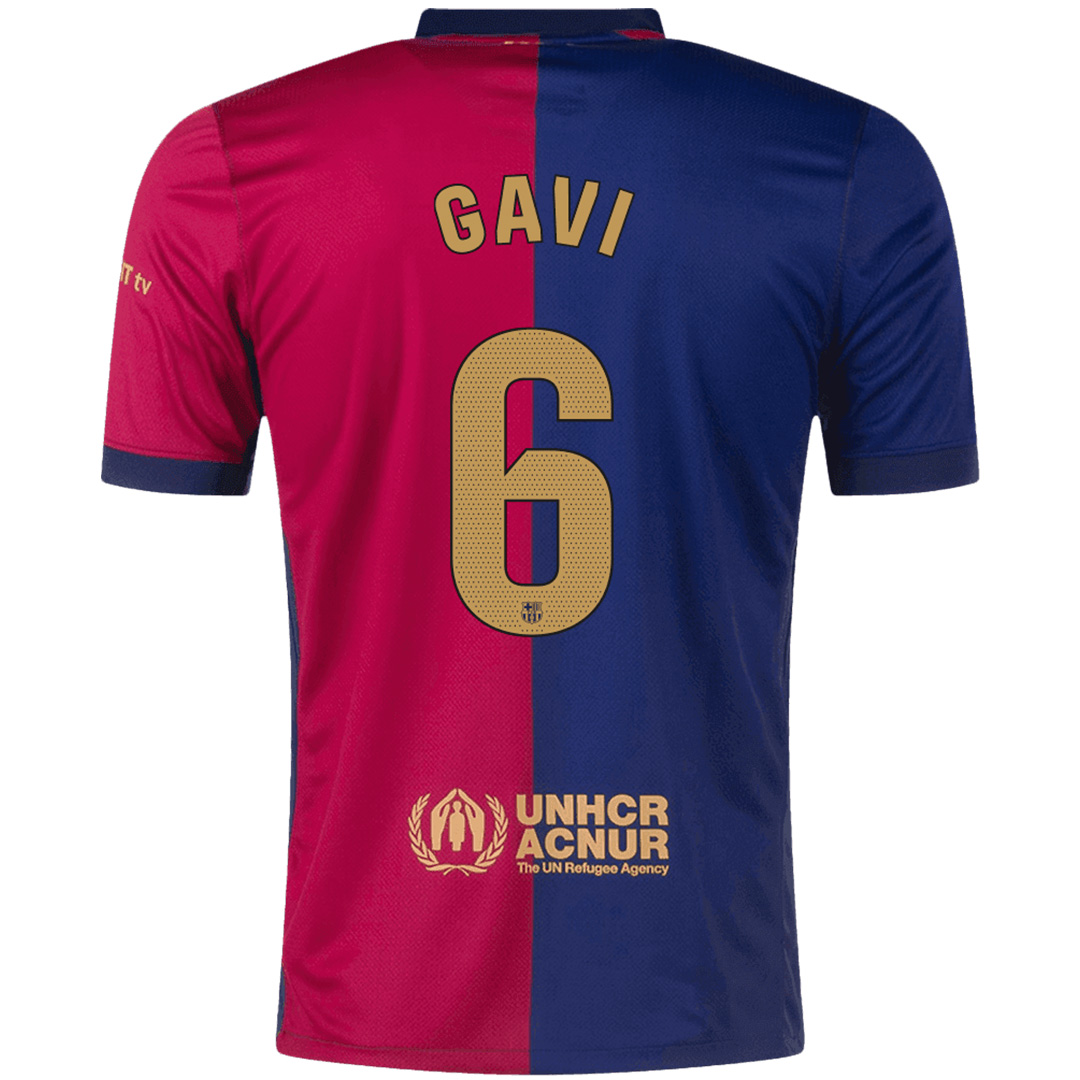 GAVI #6 Barcelona Home Spotify Logo Without Text Jersey 2024/25 - minejerseys