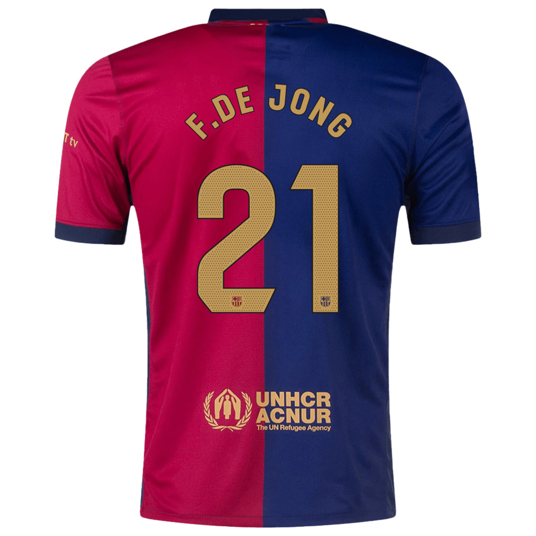 F.DE JONG #21 Barcelona Home Spotify Logo Without Text Jersey 2024/25 - minejerseys