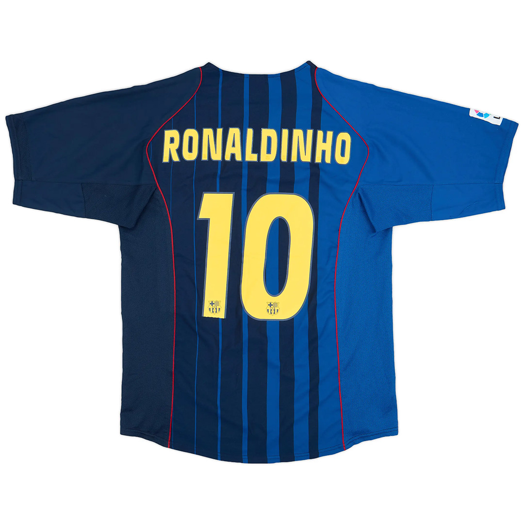 Ronaldinho #10 Retro Barcelona Away Jersey 2004/05 - minejerseys