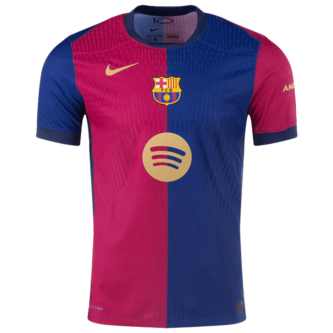 GAVI #6 Barcelona Home Spotify Logo Without Text Match Jersey 2024/25 - minejerseys