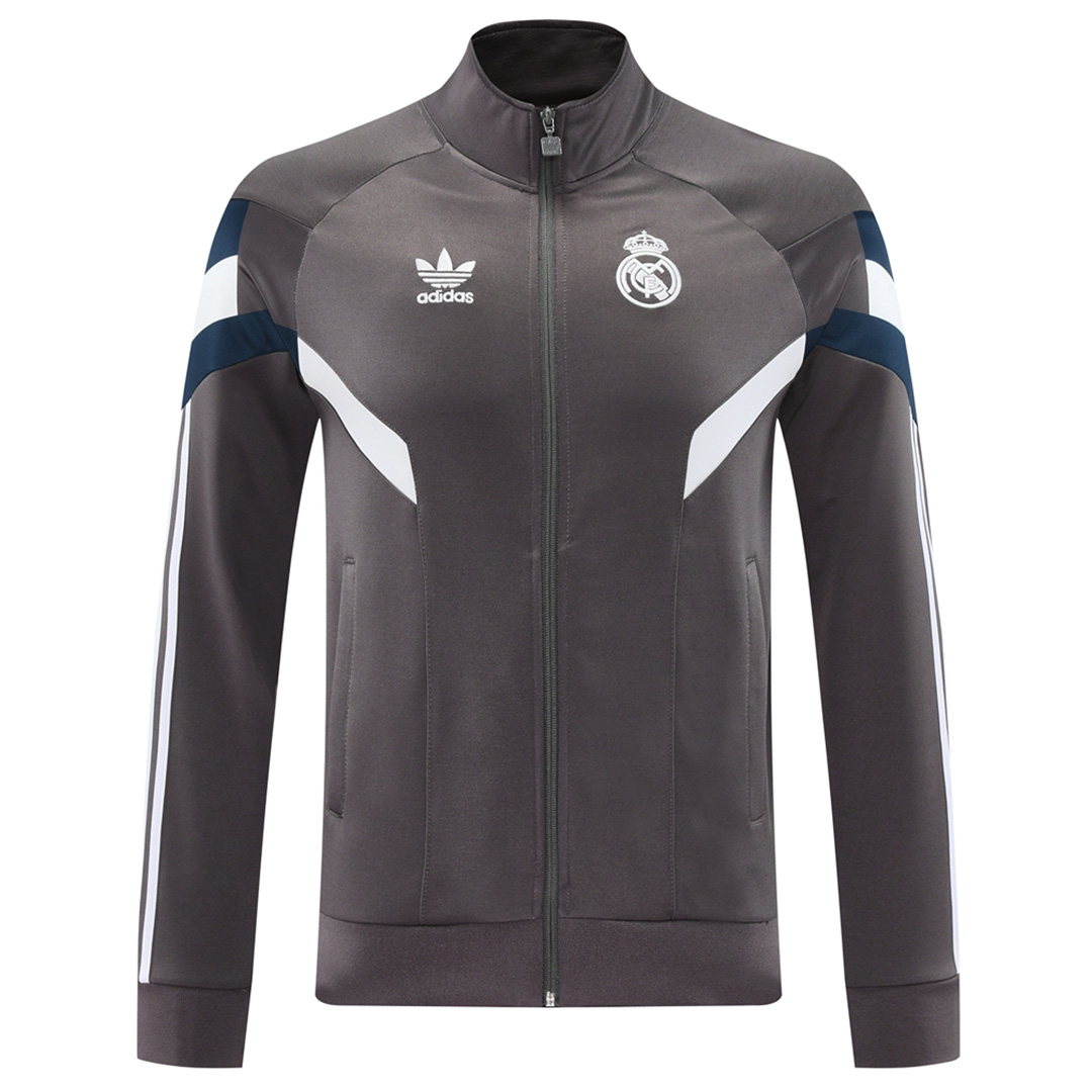 Real Madrid Track Jacket Gray 2024/25 - minejerseys