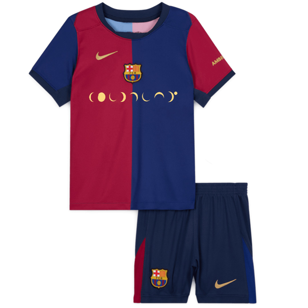 Kids Barcelona x Coldplay Home Jersey Kit 2024/25 - minejerseys