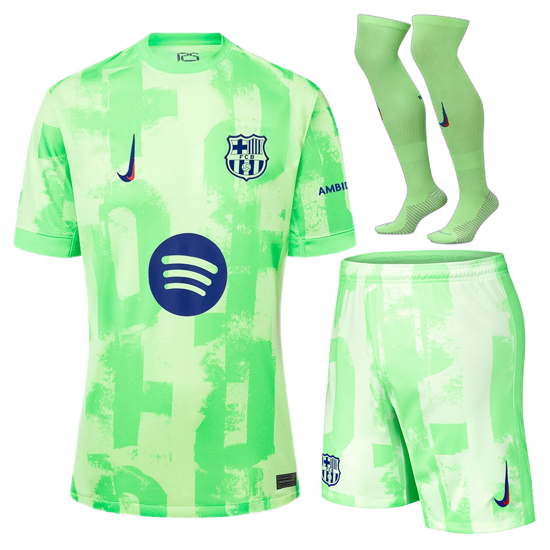 [Super Replica] Barcelona Third Spotify Logo Without Text Full Kit 2024/25 - minejerseys