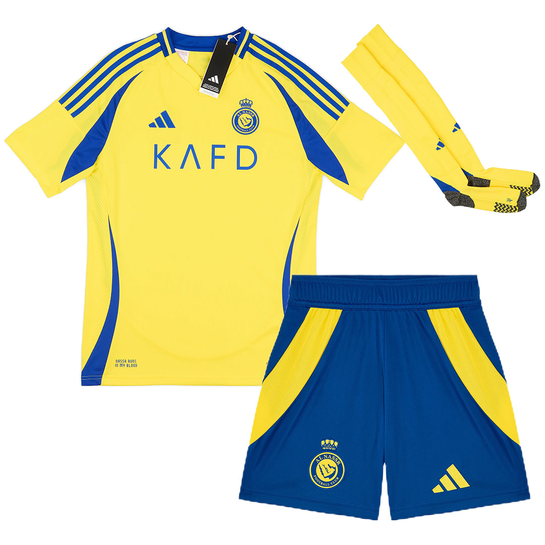 Kids Al Nassr Home Full Kit 2024/25 - minejerseys