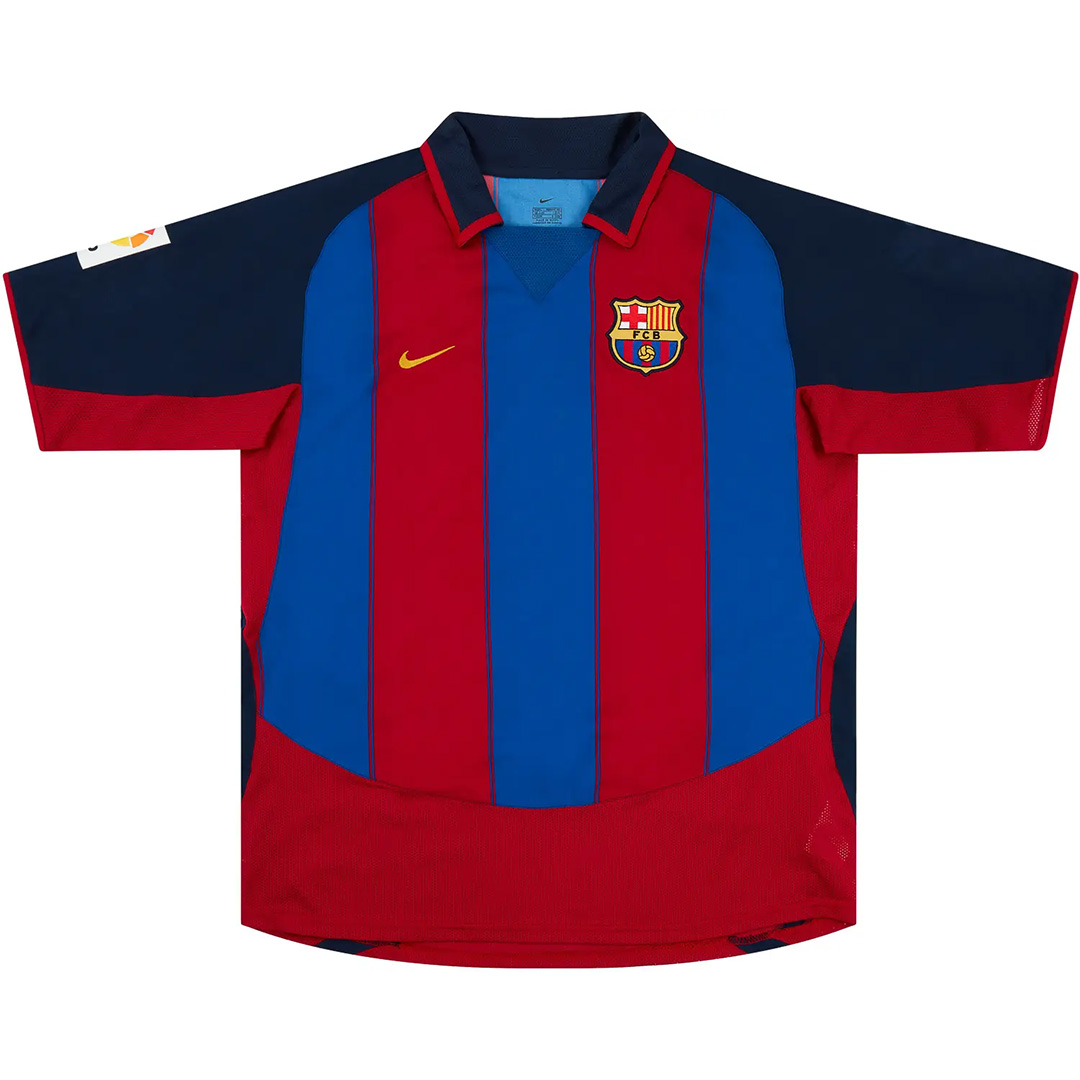 Ronaldinho #10 Retro Barcelona Home Jersey 2003/04 - minejerseys