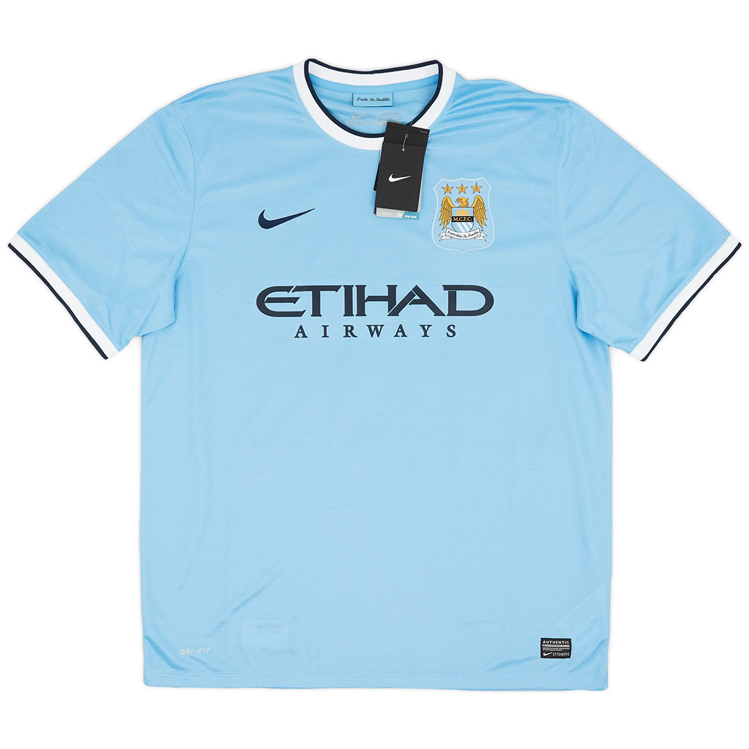 KUN AGÜERO #16 Retro Manchester City Home Jersey 2013/14 - minejerseys