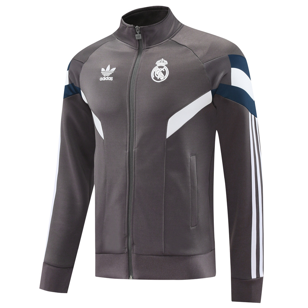 Real Madrid Track Jacket Gray 2024/25 - minejerseys