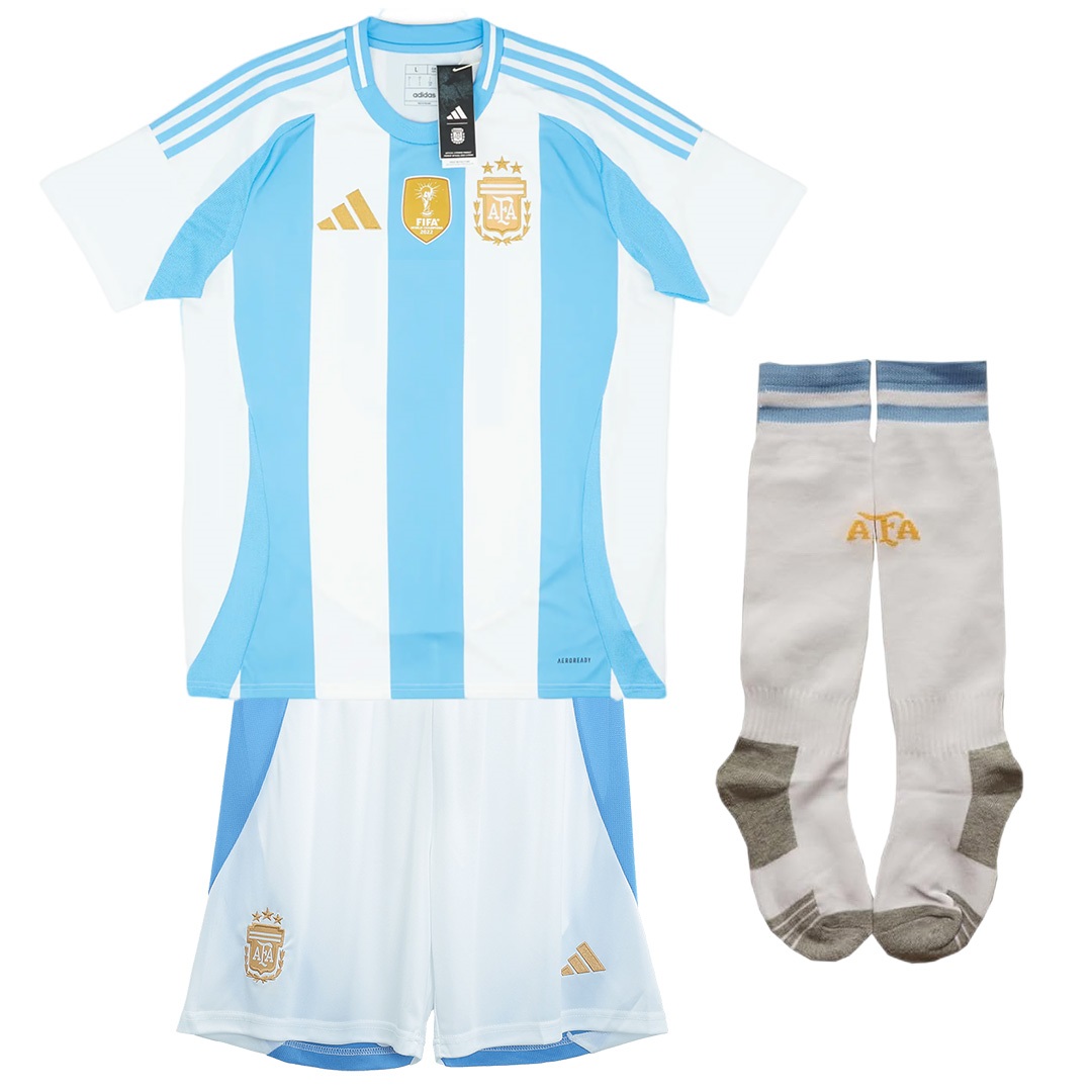 Kids Argentina Home Full Jersey Kit 2024 - minejerseys
