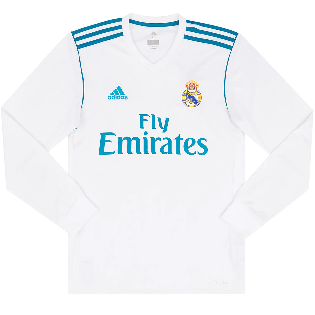 Retro Real Madrid Home Long Sleeve Jersey 2017/18 - minejerseys