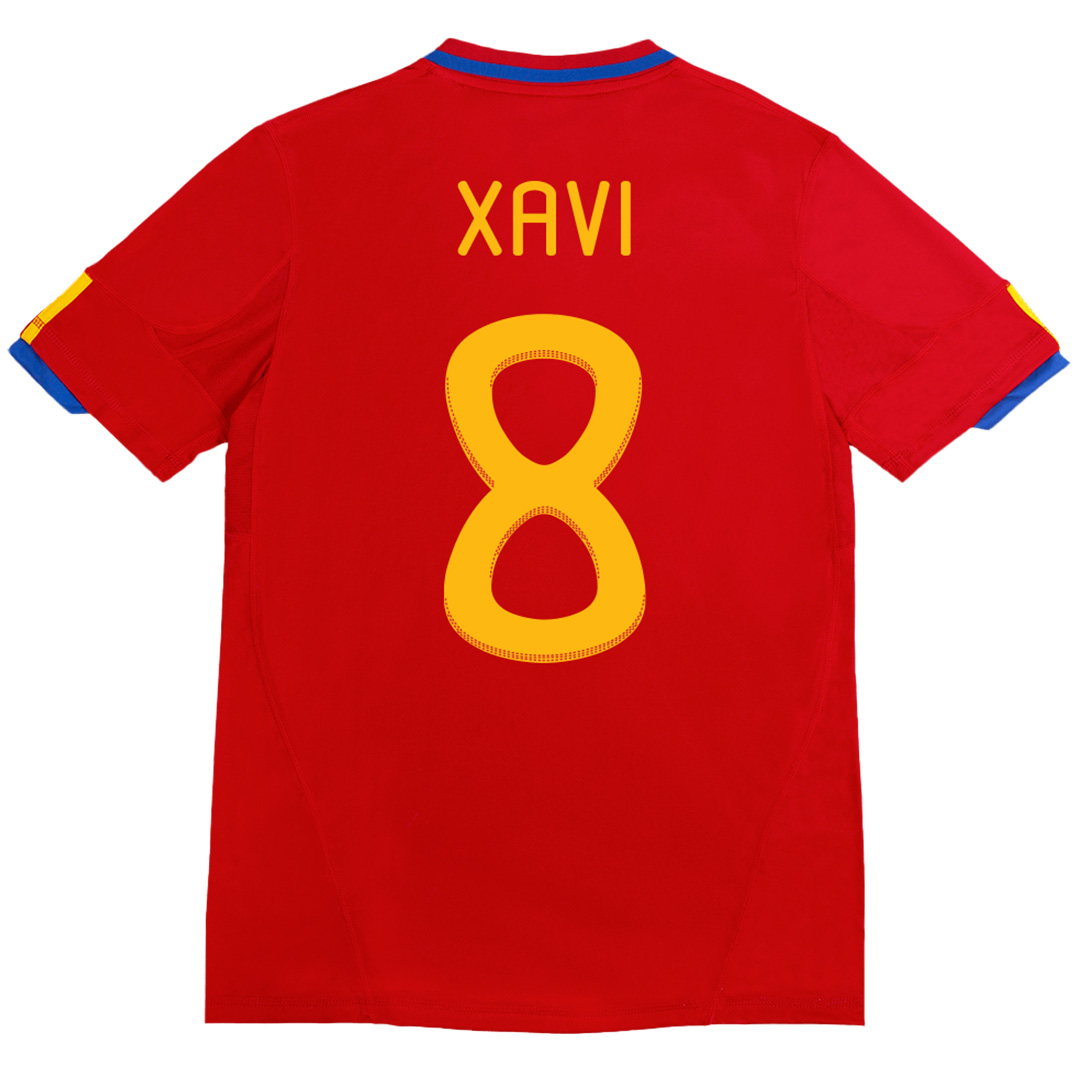 XAVI #8 Retro Spain Home Jersey 2010 - minejerseys