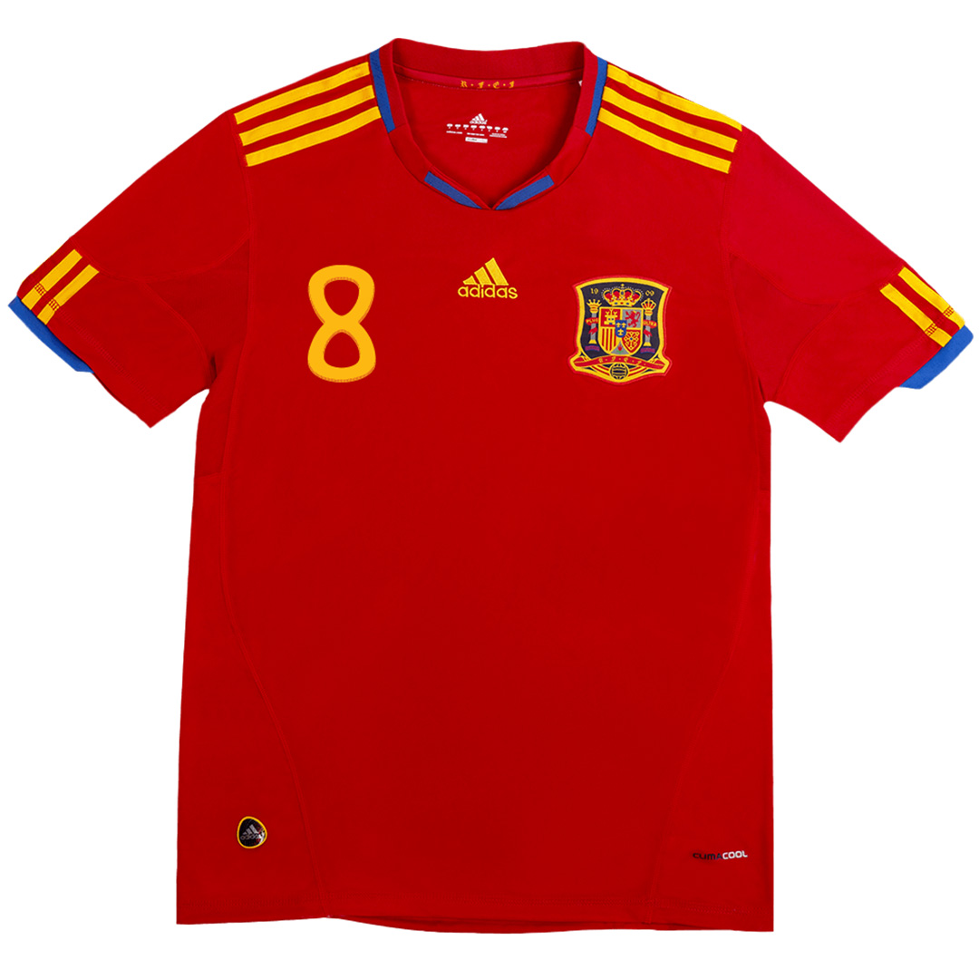 XAVI #8 Retro Spain Home Jersey 2010 - minejerseys