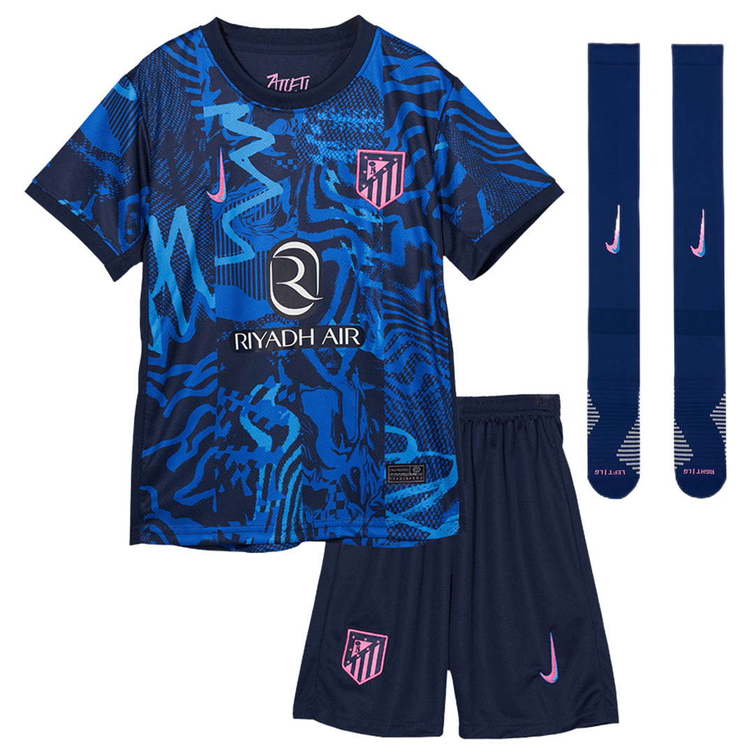 Kids Atletico Madrid Third Full Kit 2024/25 - minejerseys